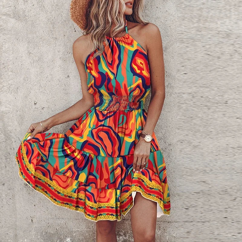 Adrianna™ - PRINTED MINI DRESS WITH ELEGANT DESIGN