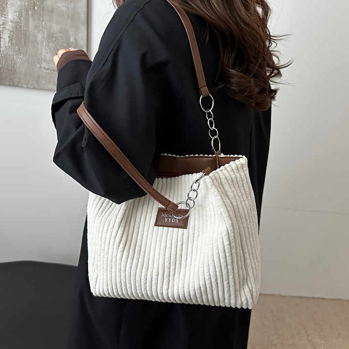 Marie| Timeless Corduroy Handbag with Chain Strap