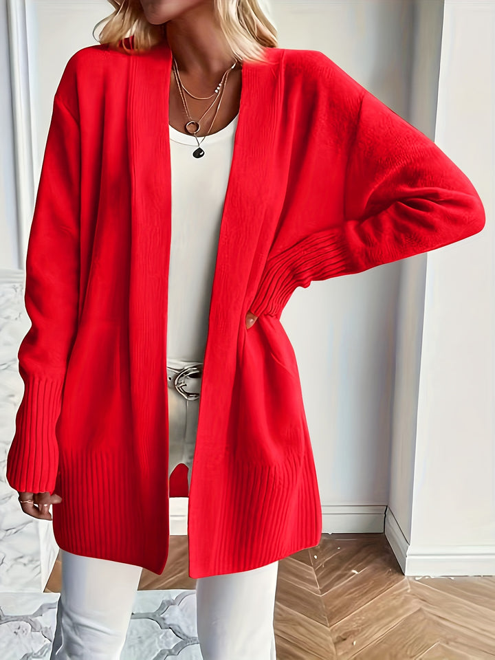 Women'S Cozy Yellow Knit Cardigan - Long Sleeve, V-Neck, Loose Fit, Fall & Winter Stylish Pullover, Autumn Winter Apparel | Vibrant Cardigan | Knit Construction, Cardigan Sweater