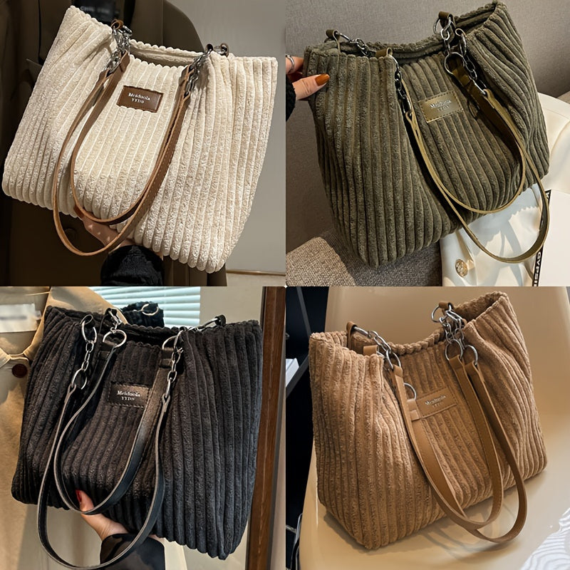 Marie| Timeless Corduroy Handbag with Chain Strap