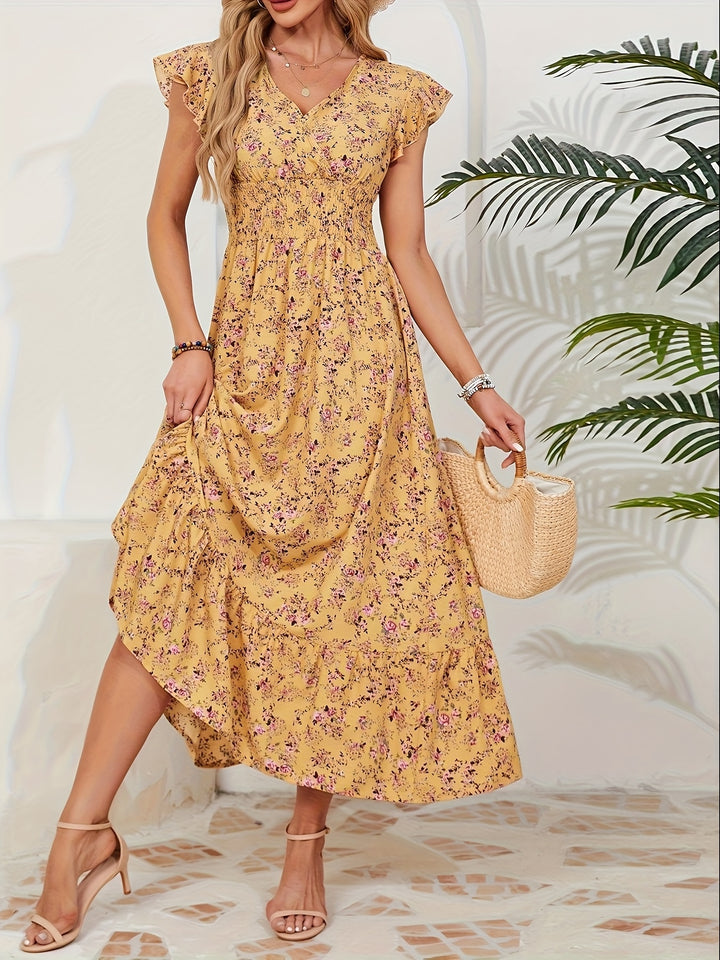 Plus Size, Plus Size Women's Floral Print Maxi Dress