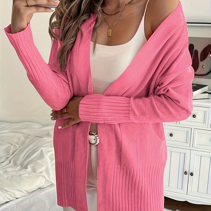 Women'S Cozy Yellow Knit Cardigan - Long Sleeve, V-Neck, Loose Fit, Fall & Winter Stylish Pullover, Autumn Winter Apparel | Vibrant Cardigan | Knit Construction, Cardigan Sweater