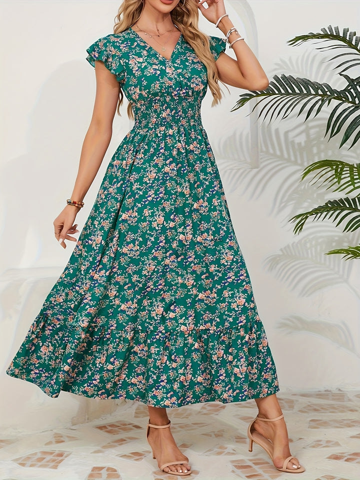 Plus Size, Plus Size Women's Floral Print Maxi Dress