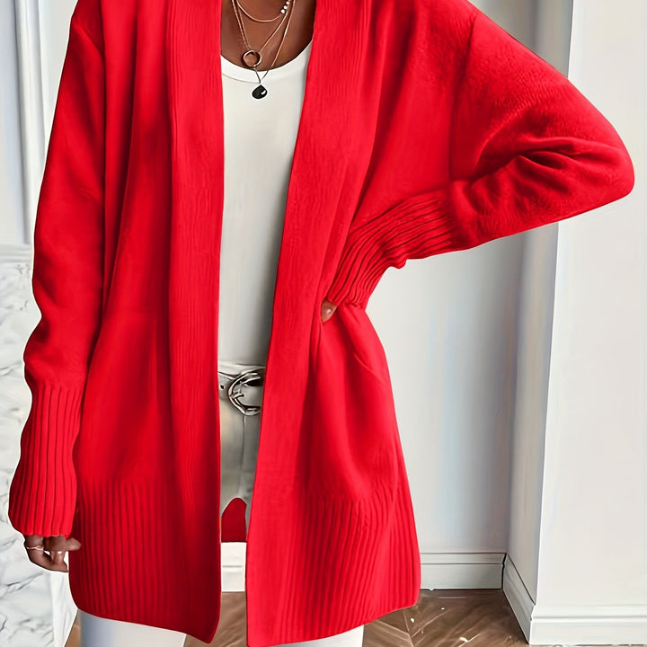 Women'S Cozy Yellow Knit Cardigan - Long Sleeve, V-Neck, Loose Fit, Fall & Winter Stylish Pullover, Autumn Winter Apparel | Vibrant Cardigan | Knit Construction, Cardigan Sweater