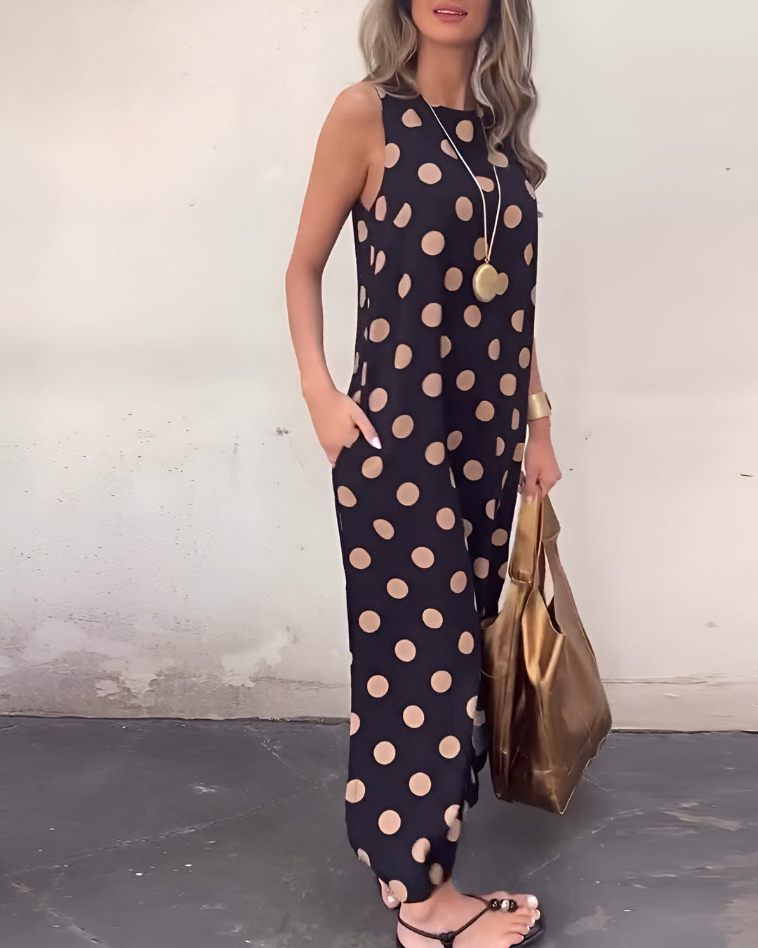 Roxane | Maxi Split Dress with Polka Dots