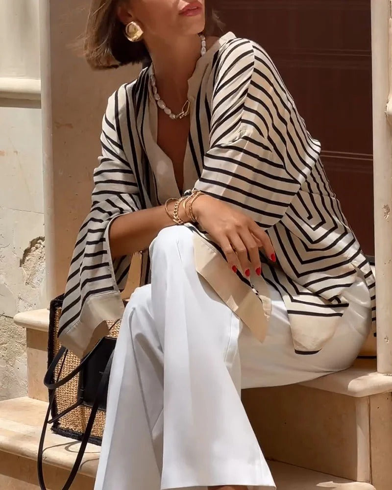 Vanessa™ - STRIPED BLOUSE WITH ELEGANT DESIGN