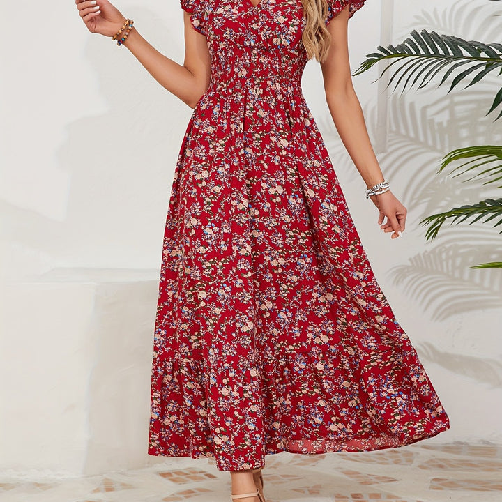 Plus Size, Plus Size Women's Floral Print Maxi Dress