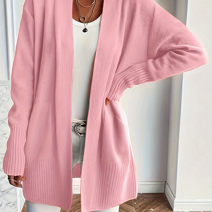 Women'S Cozy Yellow Knit Cardigan - Long Sleeve, V-Neck, Loose Fit, Fall & Winter Stylish Pullover, Autumn Winter Apparel | Vibrant Cardigan | Knit Construction, Cardigan Sweater