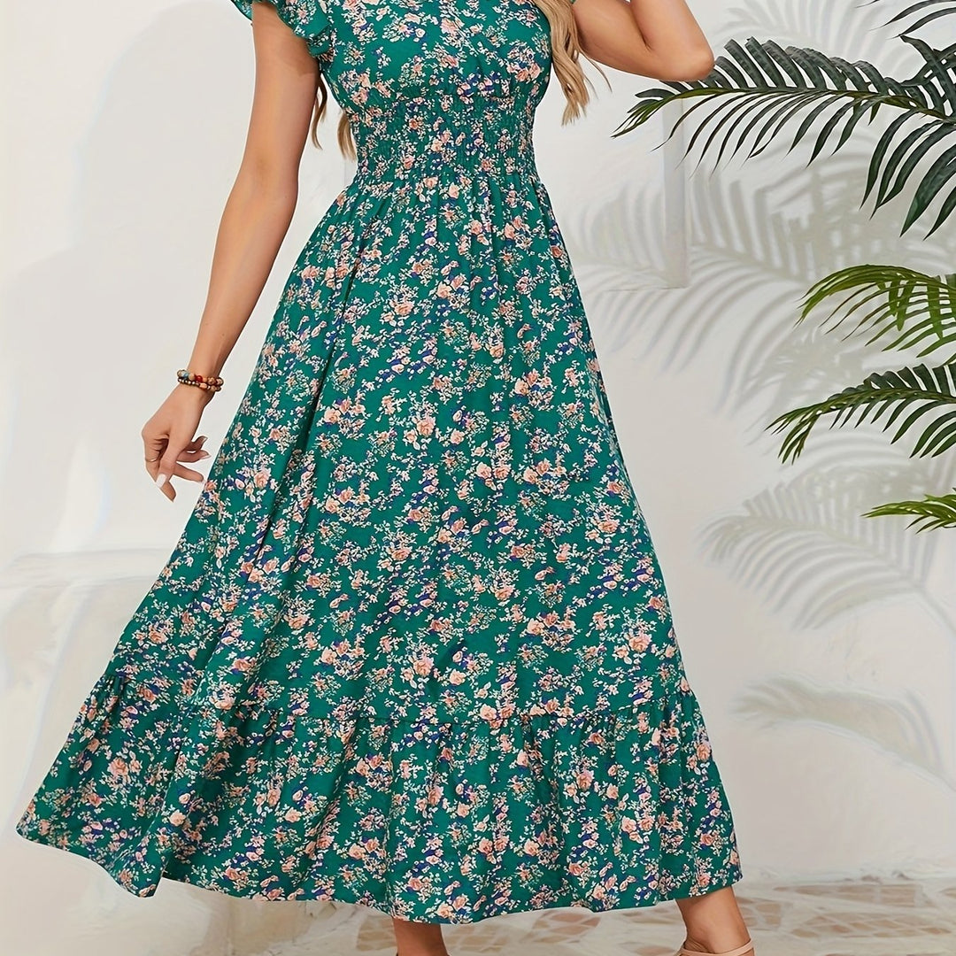 Plus Size, Plus Size Women's Floral Print Maxi Dress