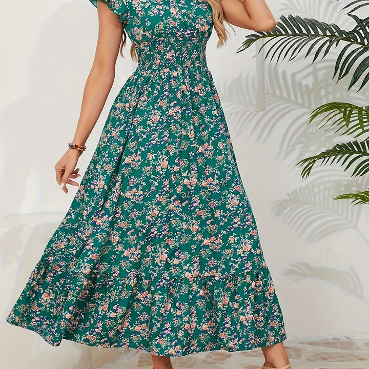 Plus Size, Plus Size Women's Floral Print Maxi Dress