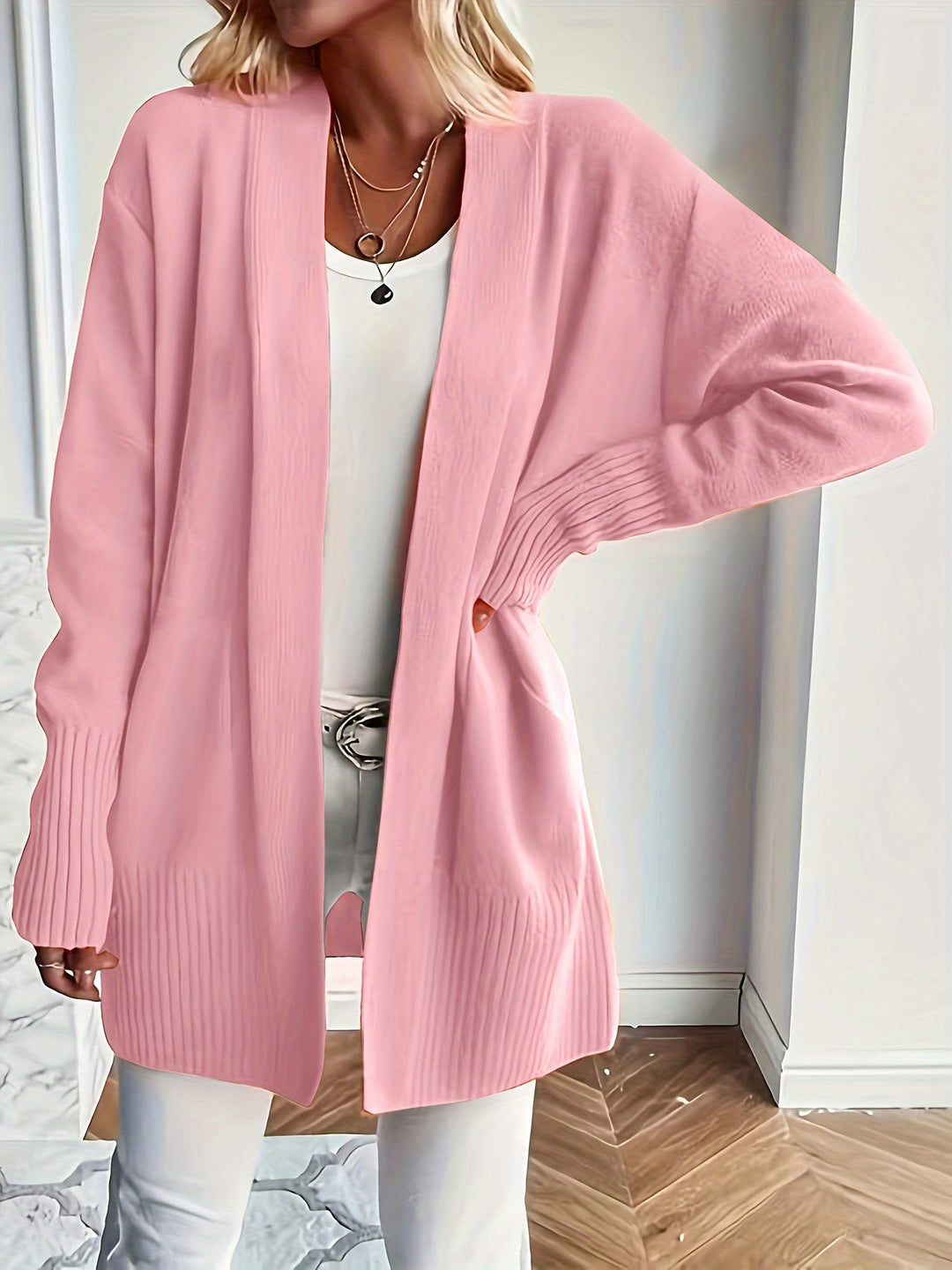 Women'S Cozy Yellow Knit Cardigan - Long Sleeve, V-Neck, Loose Fit, Fall & Winter Stylish Pullover, Autumn Winter Apparel | Vibrant Cardigan | Knit Construction, Cardigan Sweater