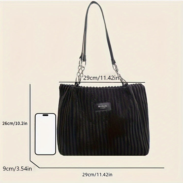 Marie| Timeless Corduroy Handbag with Chain Strap