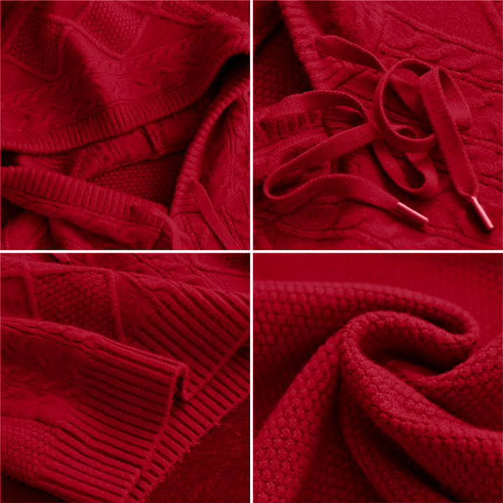 Tamsin™ - HOODED SWEATER WITH ELEGANT JACQUARD DESIGN
