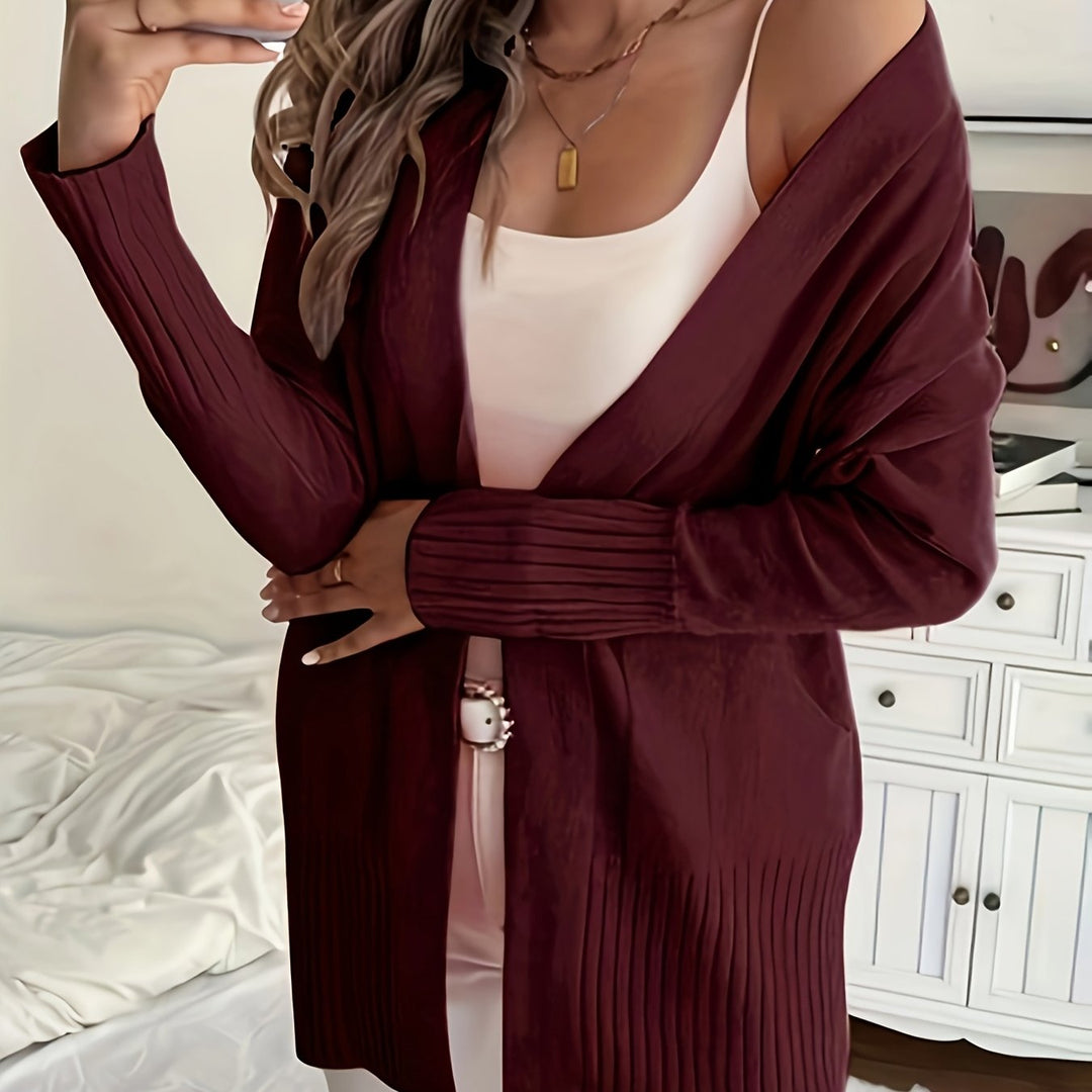 Women'S Cozy Yellow Knit Cardigan - Long Sleeve, V-Neck, Loose Fit, Fall & Winter Stylish Pullover, Autumn Winter Apparel | Vibrant Cardigan | Knit Construction, Cardigan Sweater