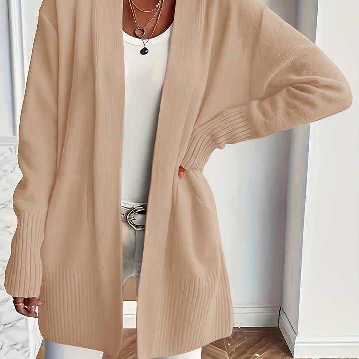 Women'S Cozy Yellow Knit Cardigan - Long Sleeve, V-Neck, Loose Fit, Fall & Winter Stylish Pullover, Autumn Winter Apparel | Vibrant Cardigan | Knit Construction, Cardigan Sweater