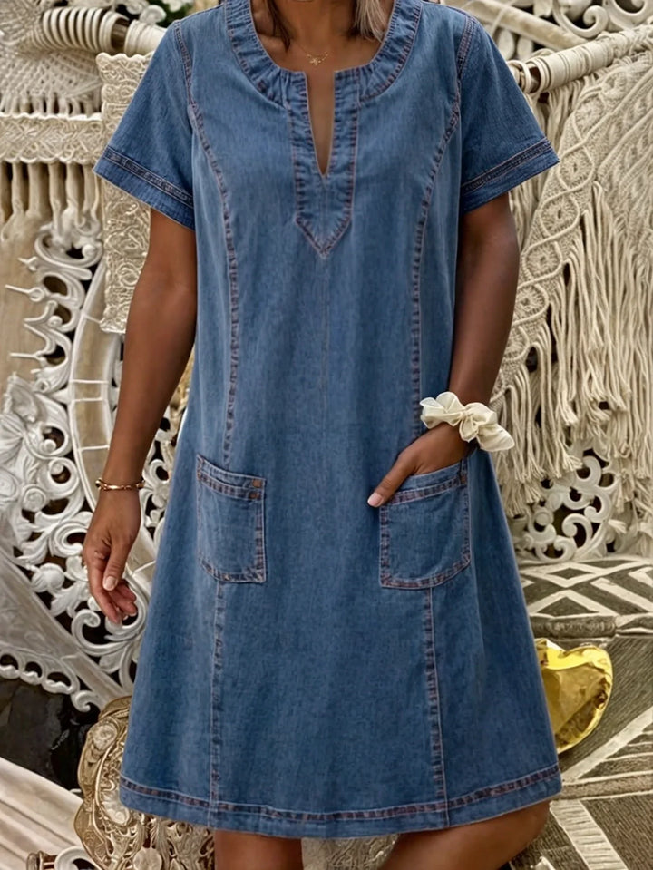 Amara™ – Effortless Denim-Look Day Dress