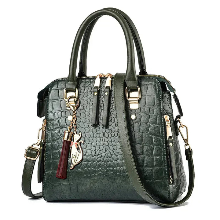 Crocodile Embossed Leather Bag