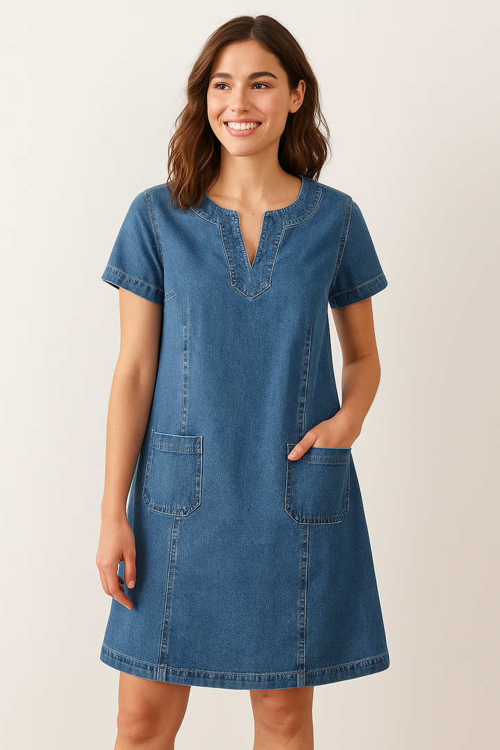 Amara™ – Effortless Denim-Look Day Dress